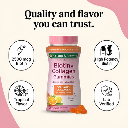 Collagen & Biotin Gummies - Tropical Flavor